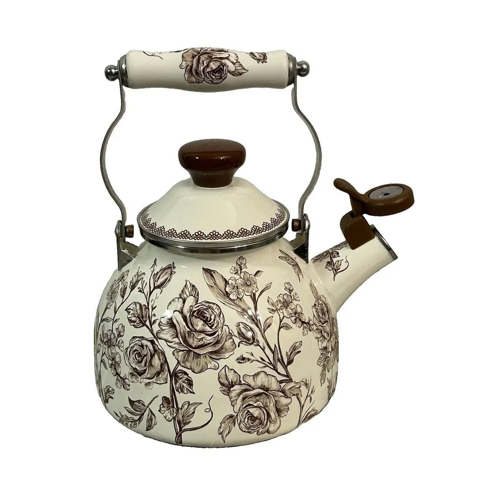 The Pioneer Woman Agatha 2QT Stainless Steel Whistling Tea Kettle Floral
